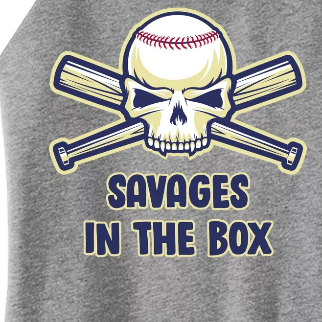 Baseball Skull Savages In The Box Women’s Perfect Tri Rocker Tank