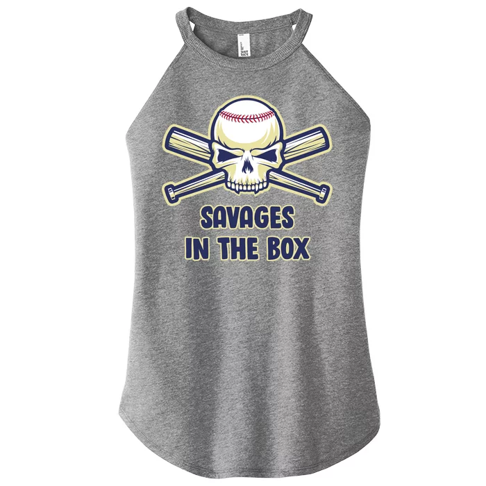 Baseball Skull Savages In The Box Women’s Perfect Tri Rocker Tank