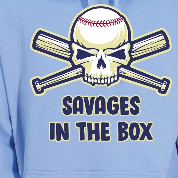 Baseball Skull Savages In The Box Unisex Surf Hoodie