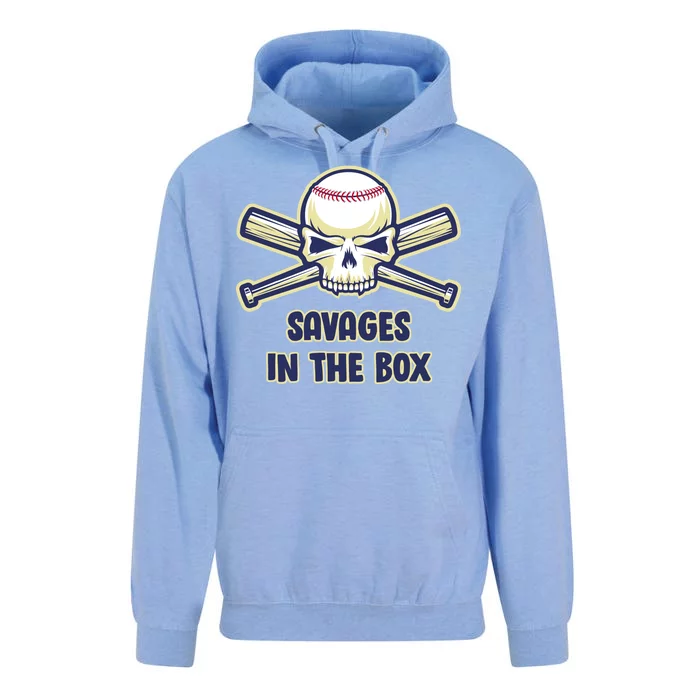 Baseball Skull Savages In The Box Unisex Surf Hoodie