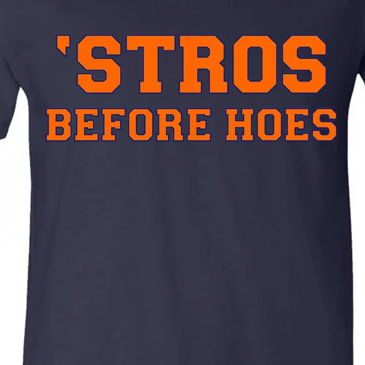 Baseball 'Stros Before Hoes Houston V-Neck T-Shirt