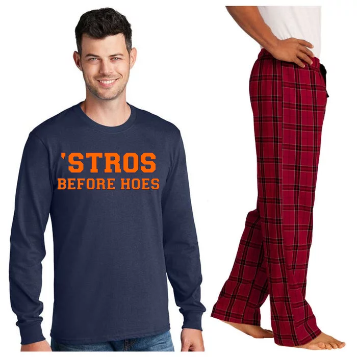 Baseball 'Stros Before Hoes Houston Long Sleeve Pajama Set