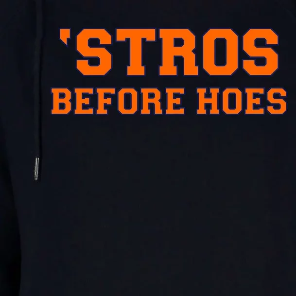 Baseball 'Stros Before Hoes Houston Womens Funnel Neck Pullover Hood