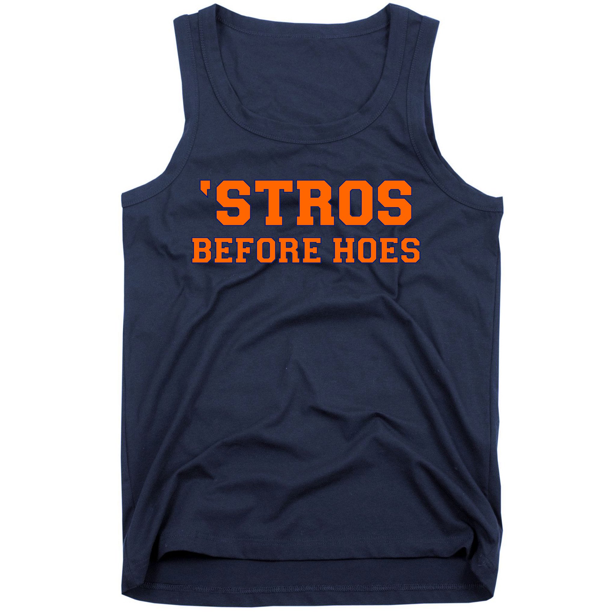 Stros before hoes white shirt Women's Racerback Tank - Designed by