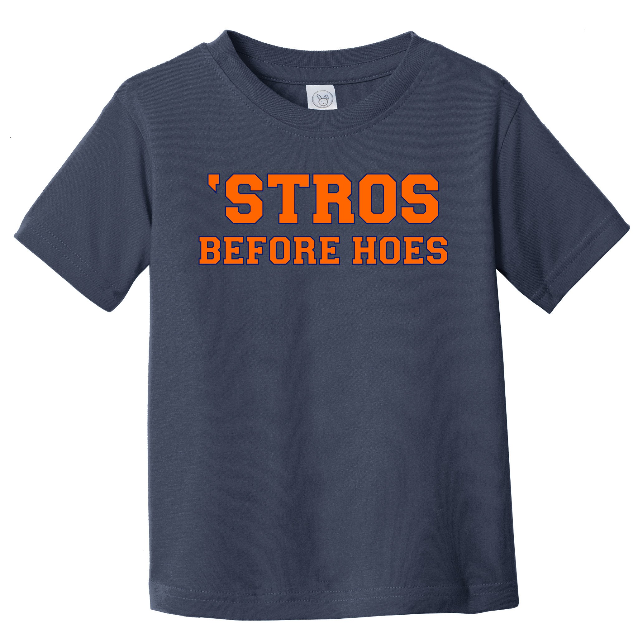 TeeShirtPalace | Baseball 'Stros Before Hoes Houston Kids Long Sleeve Shirt