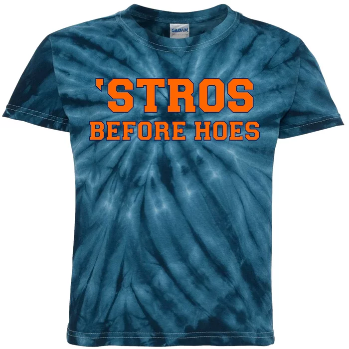 Baseball 'Stros Before Hoes Houston Kids Tie-Dye T-Shirt