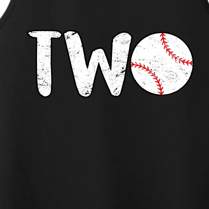 Baseball Two Years Old 2nd Birthday Performance Tank