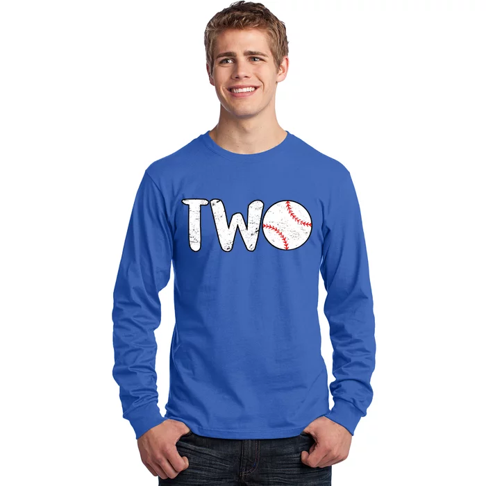 Baseball Two Years Old 2nd Birthday Long Sleeve Shirt