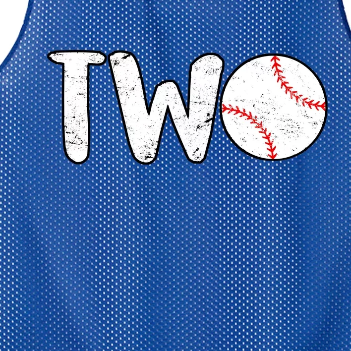 Baseball Two Years Old 2nd Birthday Mesh Reversible Basketball Jersey Tank