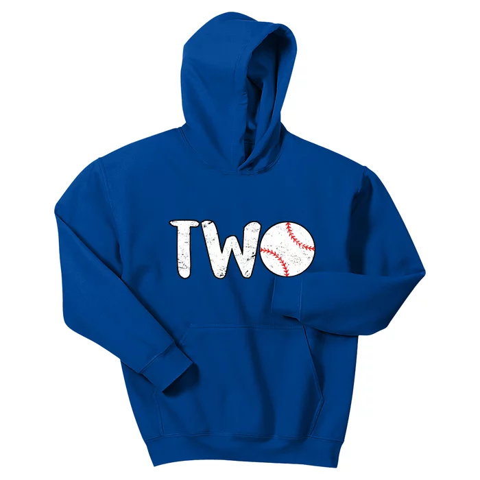 Baseball Two Years Old 2nd Birthday Kids Hoodie