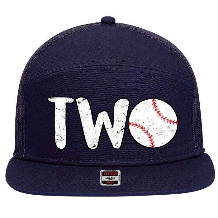 Baseball Two Years Old 2nd Birthday 7 Panel Mesh Trucker Snapback Hat