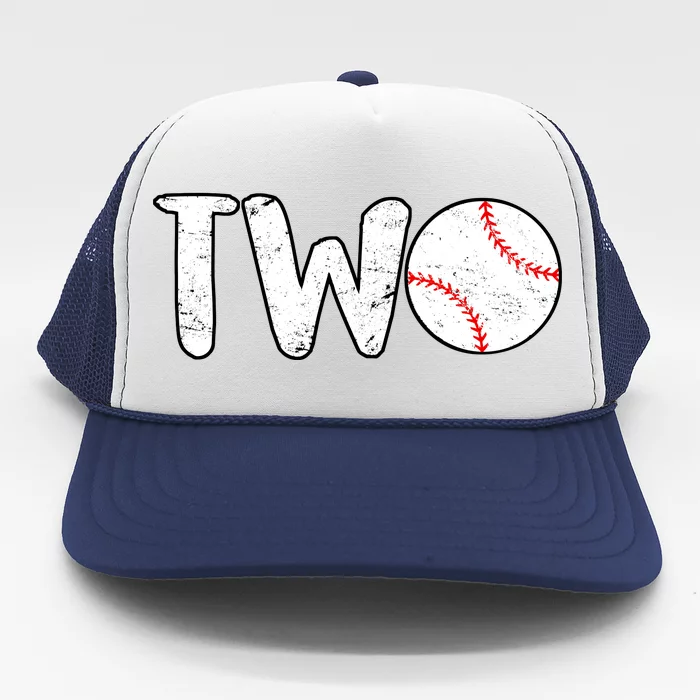 Baseball Two Years Old 2nd Birthday Trucker Hat