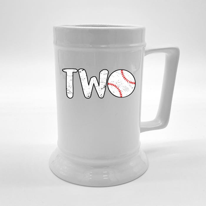 Baseball Two Years Old 2nd Birthday Front & Back Beer Stein