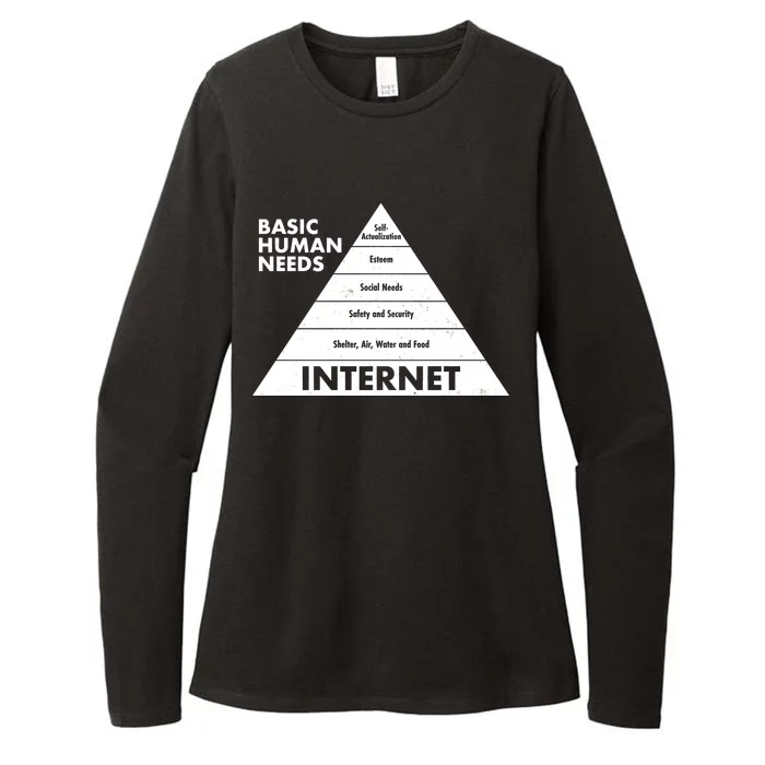 Basic Human Needs Pyramid Womens CVC Long Sleeve Shirt