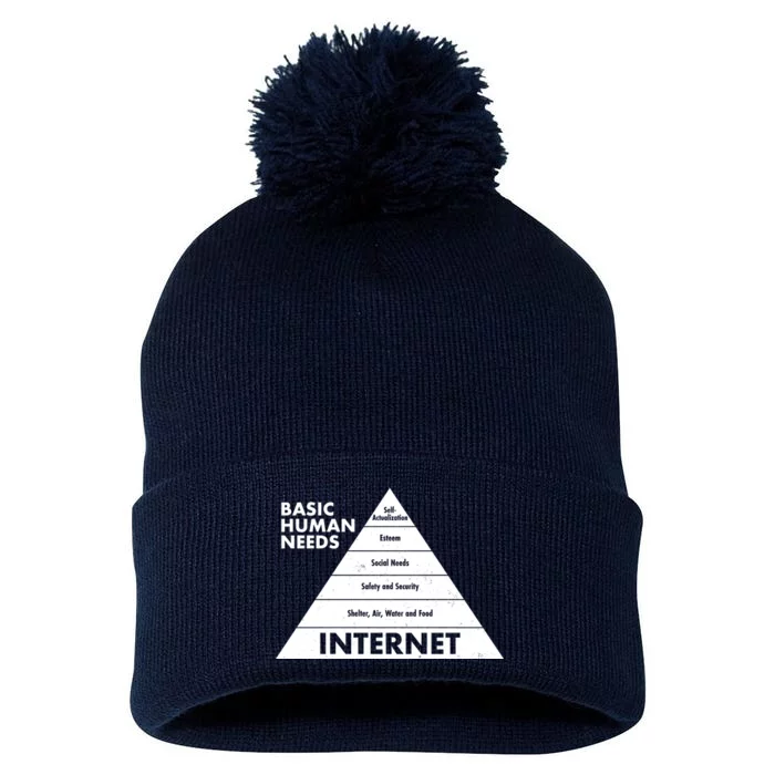 Basic Human Needs Pyramid Pom Pom 12in Knit Beanie