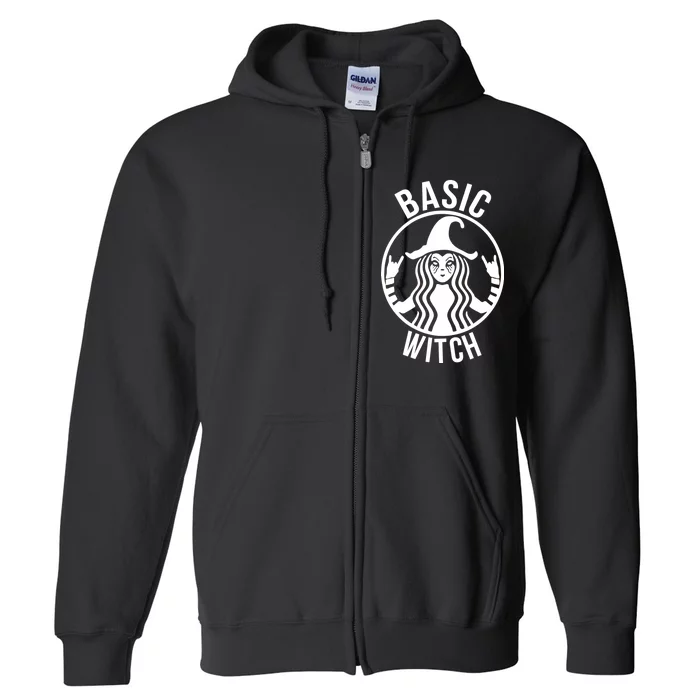 Basic Witch Funny Halloween Full Zip Hoodie