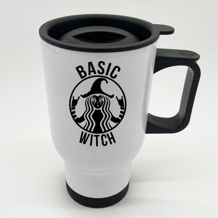 Basic Witch Funny Halloween Front & Back Stainless Steel Travel Mug