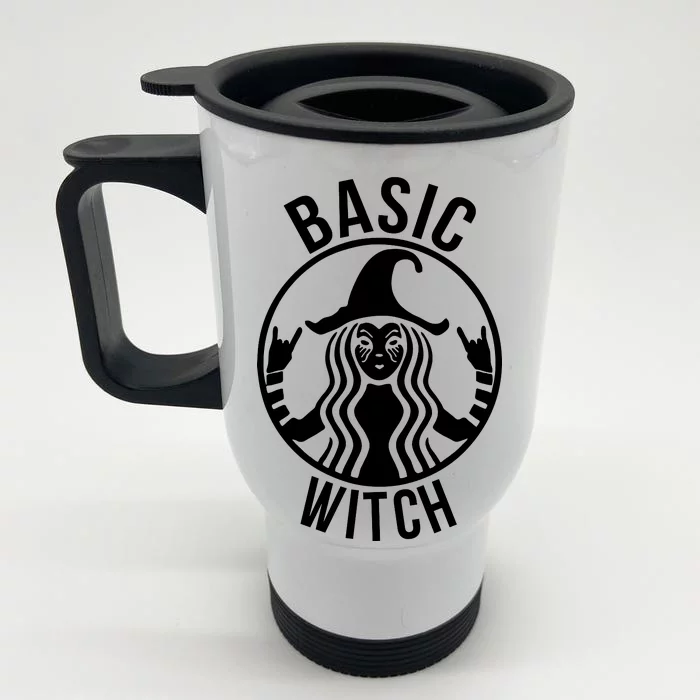 Basic Witch Funny Halloween Front & Back Stainless Steel Travel Mug