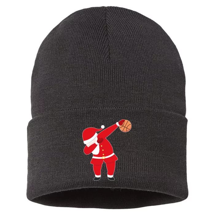 Basketball Dabbing Santa Sustainable Knit Beanie