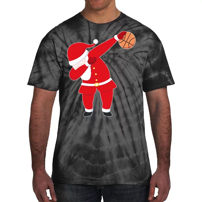 Basketball Dabbing Santa Tie-Dye T-Shirt