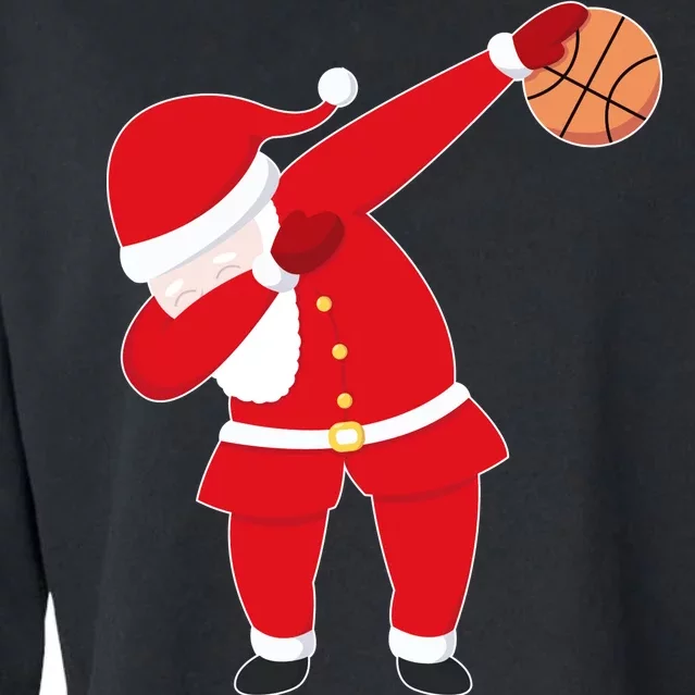 Basketball Dabbing Santa Cropped Pullover Crew