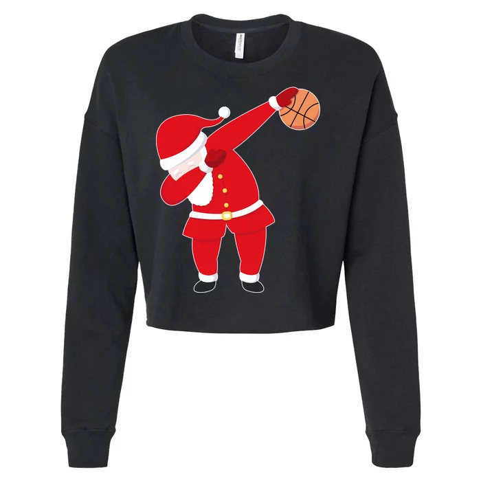 Basketball Dabbing Santa Cropped Pullover Crew