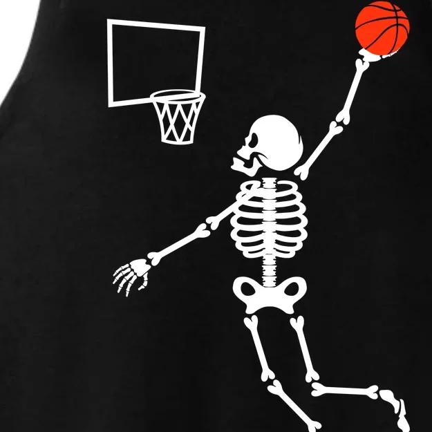 Basketball Dunking Skeleton Ladies Tri-Blend Wicking Tank