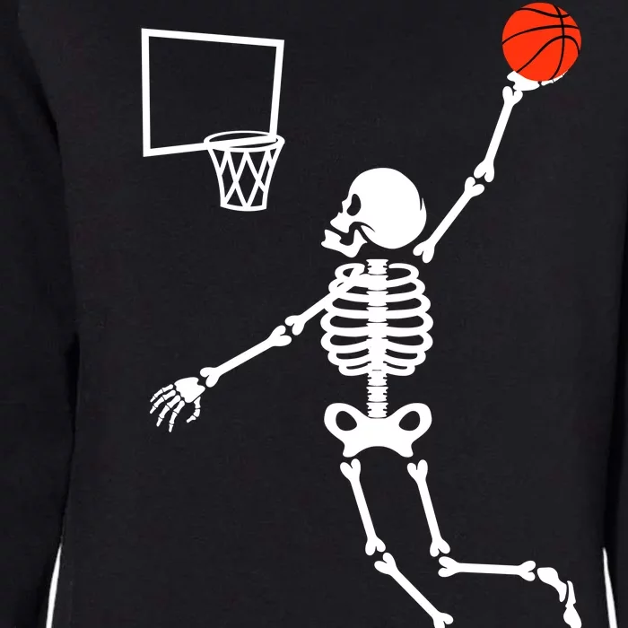 Basketball Dunking Skeleton Womens California Wash Sweatshirt