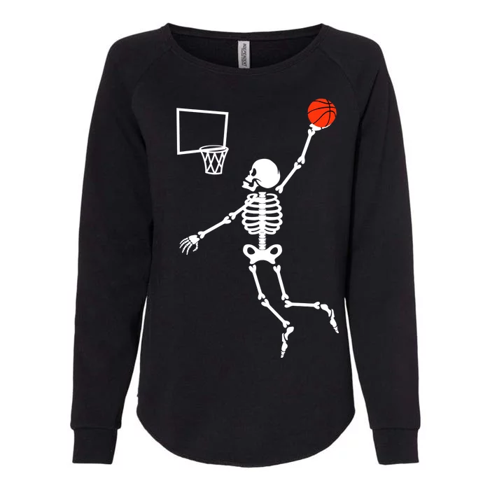 Basketball Dunking Skeleton Womens California Wash Sweatshirt