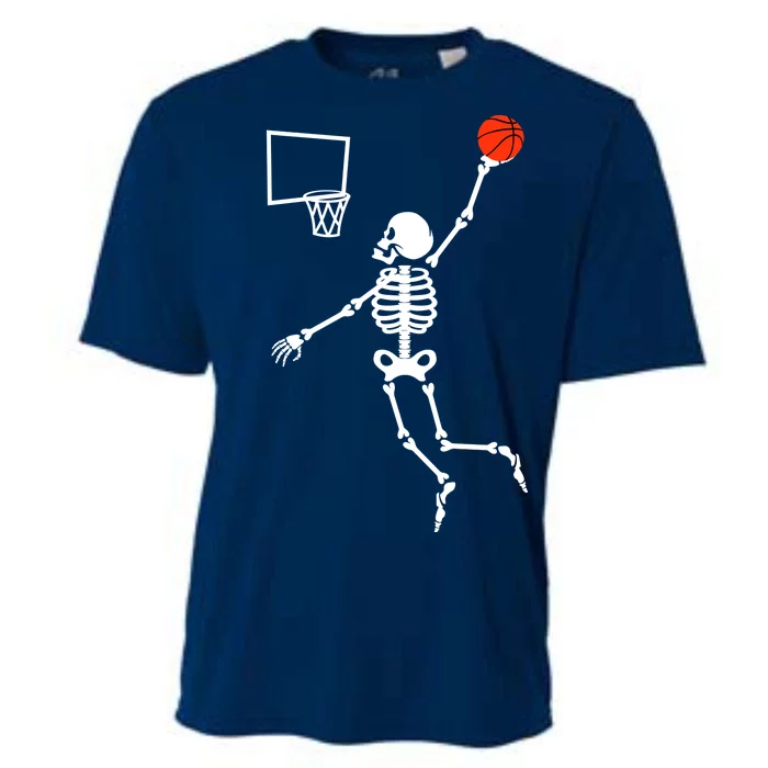 Basketball Dunking Skeleton Cooling Performance Crew T-Shirt