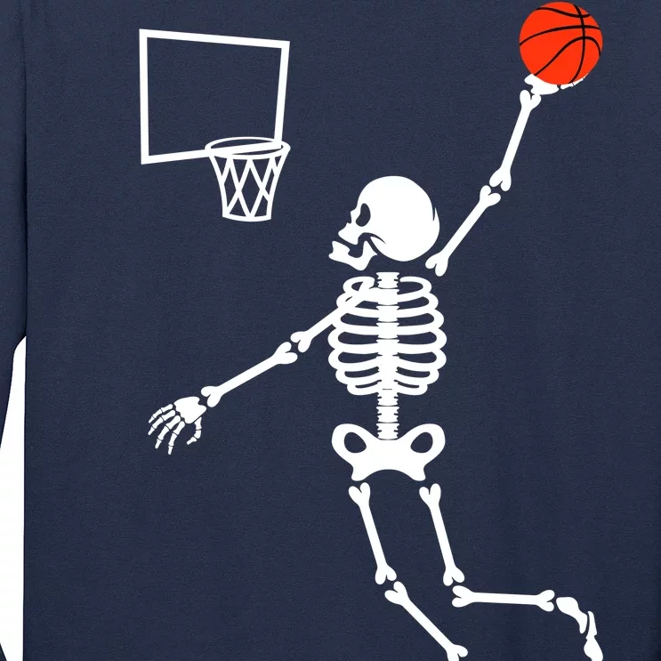 Basketball Dunking Skeleton Long Sleeve Shirt