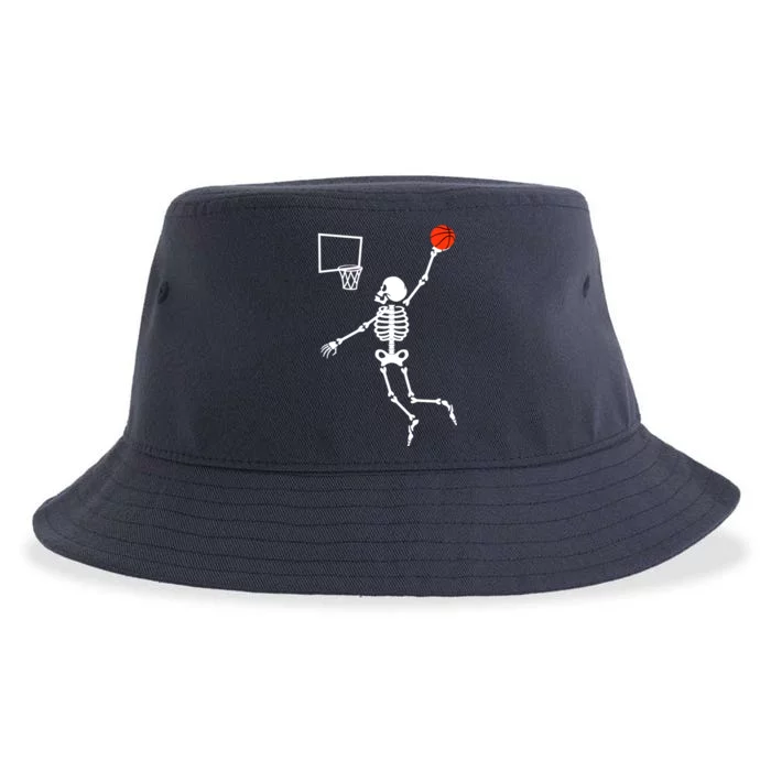 Basketball Dunking Skeleton Sustainable Bucket Hat