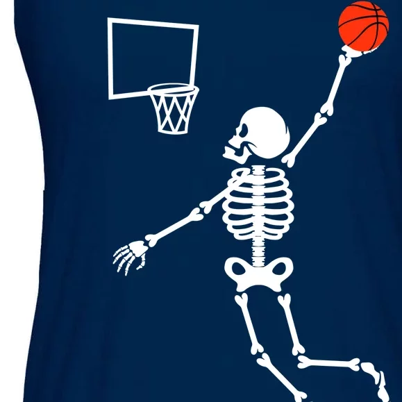 Basketball Dunking Skeleton Ladies Essential Flowy Tank