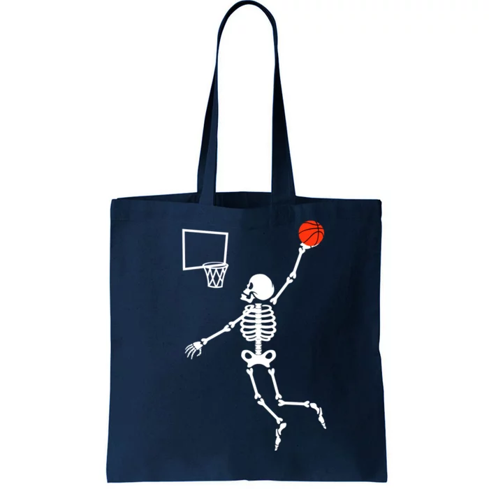 Basketball Dunking Skeleton Tote Bag