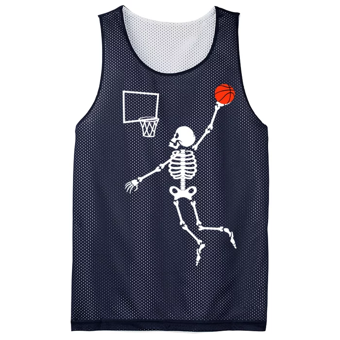 Basketball Dunking Skeleton Mesh Reversible Basketball Jersey Tank