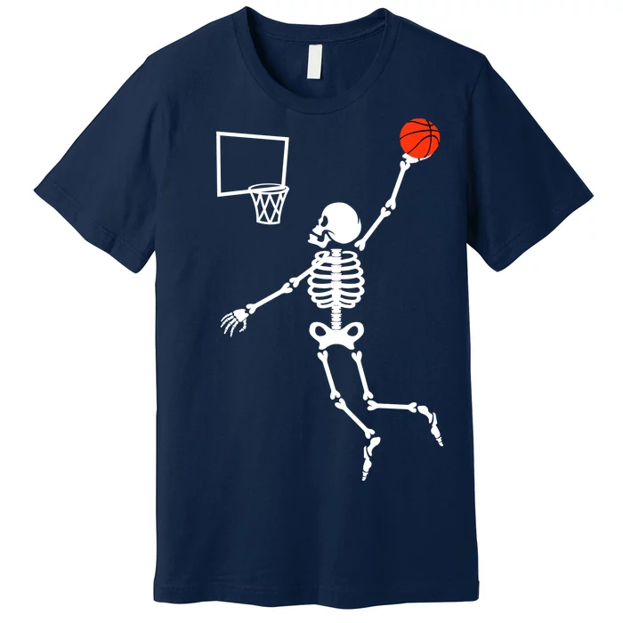 Basketball Dunking Skeleton Premium T-Shirt