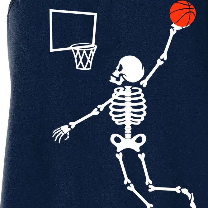 Basketball Dunking Skeleton Women's Racerback Tank