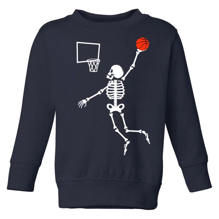 Basketball Dunking Skeleton Toddler Sweatshirt