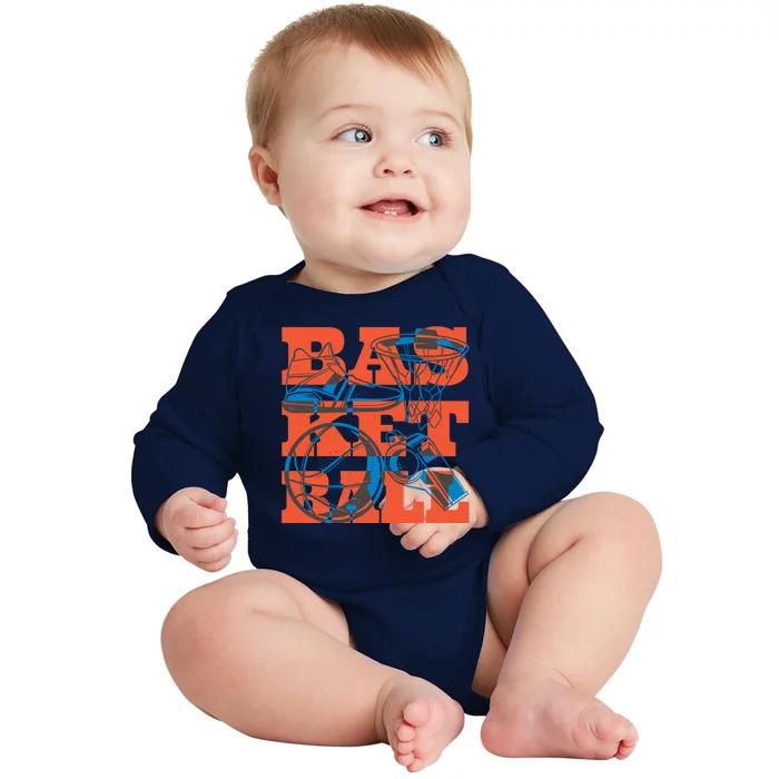 Basketball Equipment Baby Long Sleeve Bodysuit