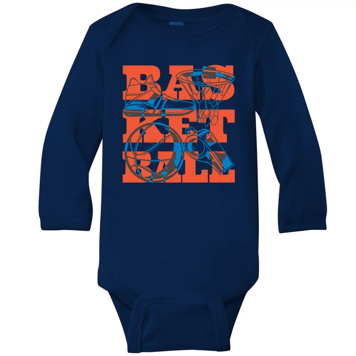 Basketball Equipment Baby Long Sleeve Bodysuit