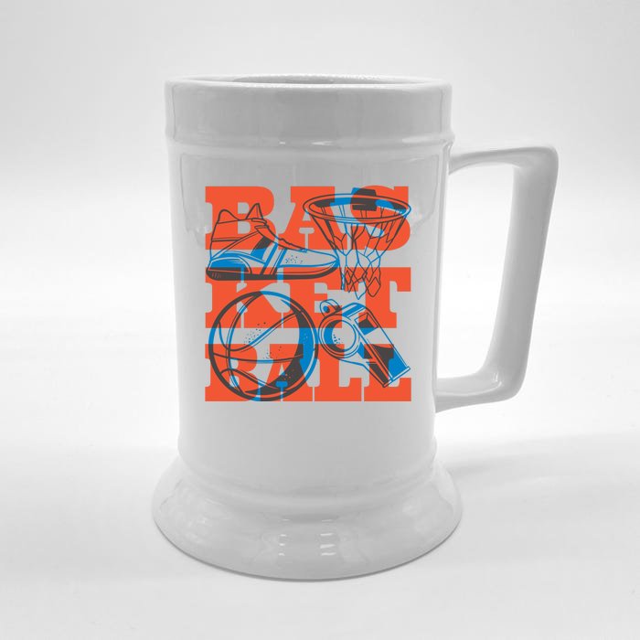 Basketball Equipment Front & Back Beer Stein