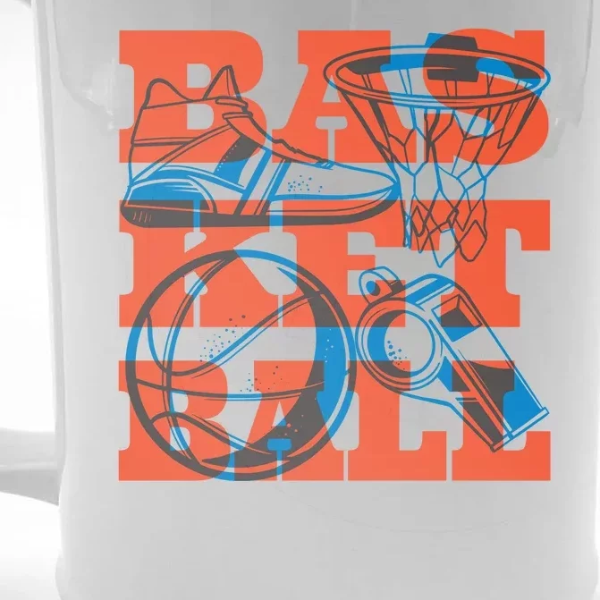 Basketball Equipment Front & Back Beer Stein