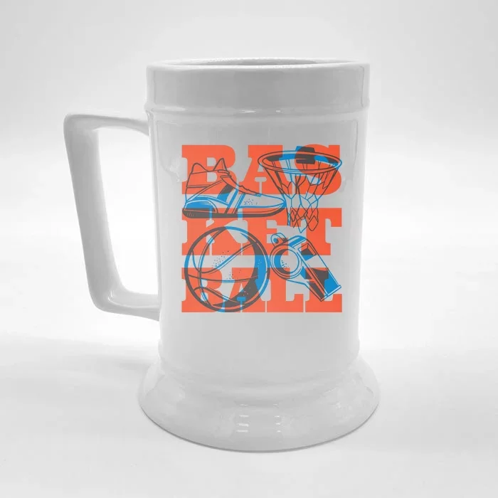 Basketball Equipment Front & Back Beer Stein