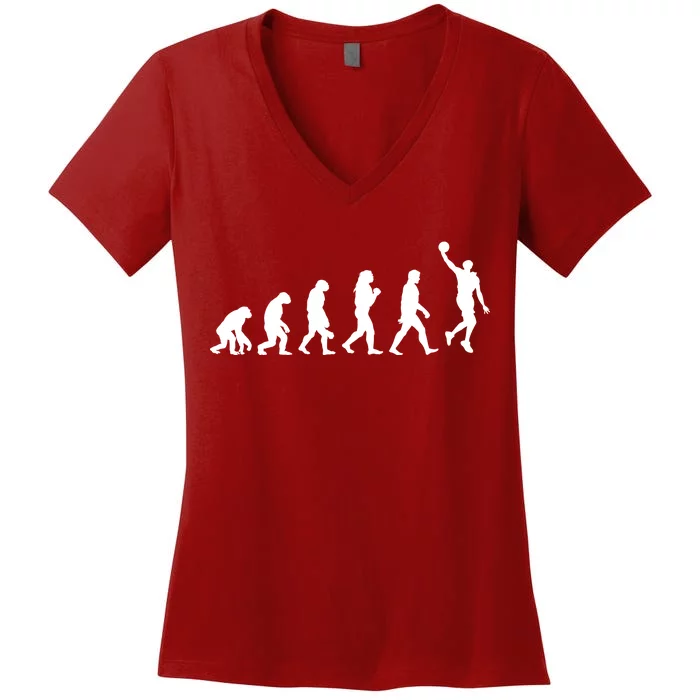 Basketball Evolution Women's V-Neck T-Shirt