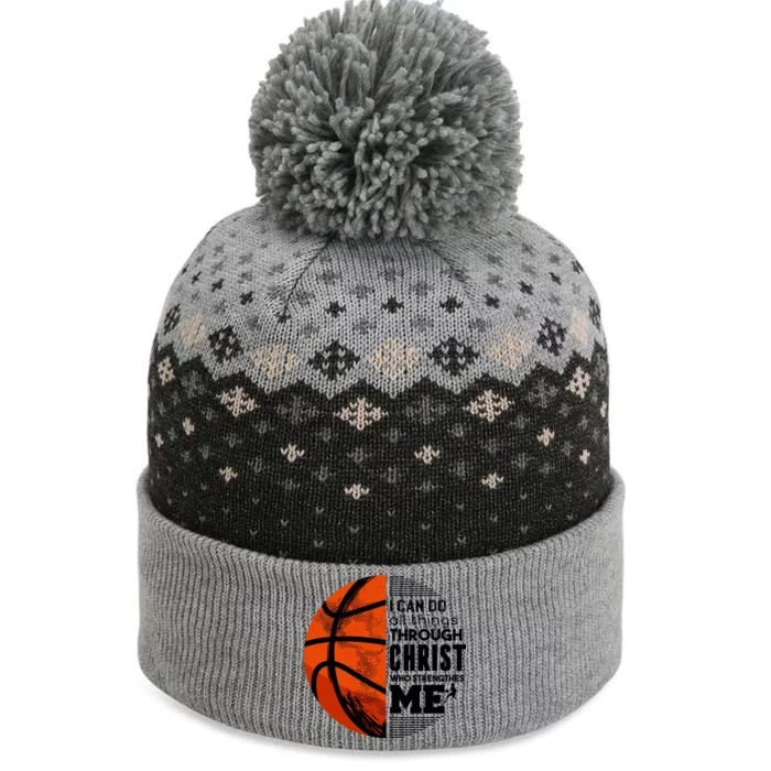 Basketball Faith All Things Through Christ The Baniff Cuffed Pom Beanie