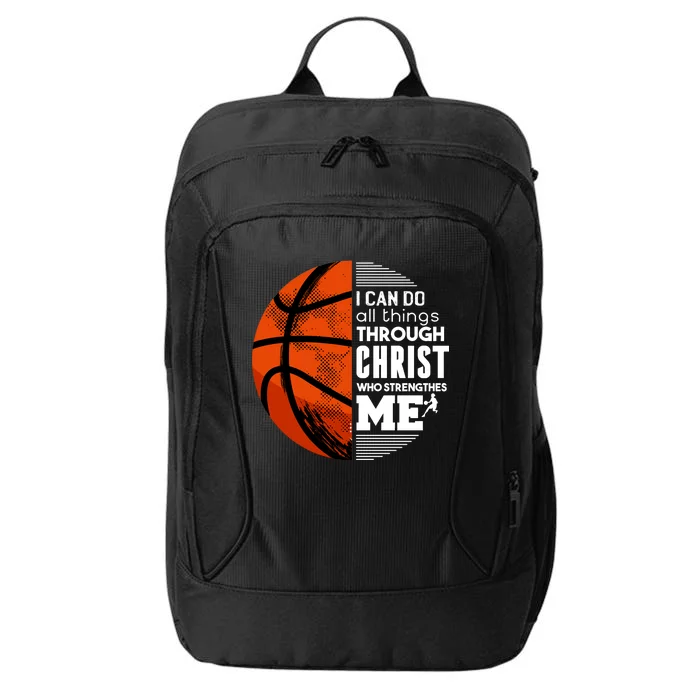 Basketball Faith All Things Through Christ City Backpack