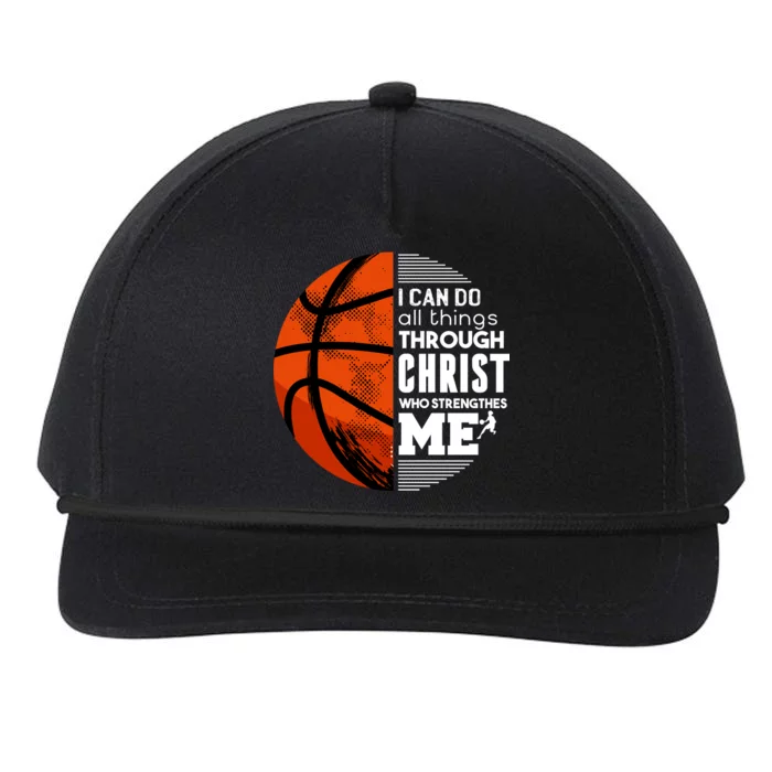 Basketball Faith All Things Through Christ Snapback Five-Panel Rope Hat