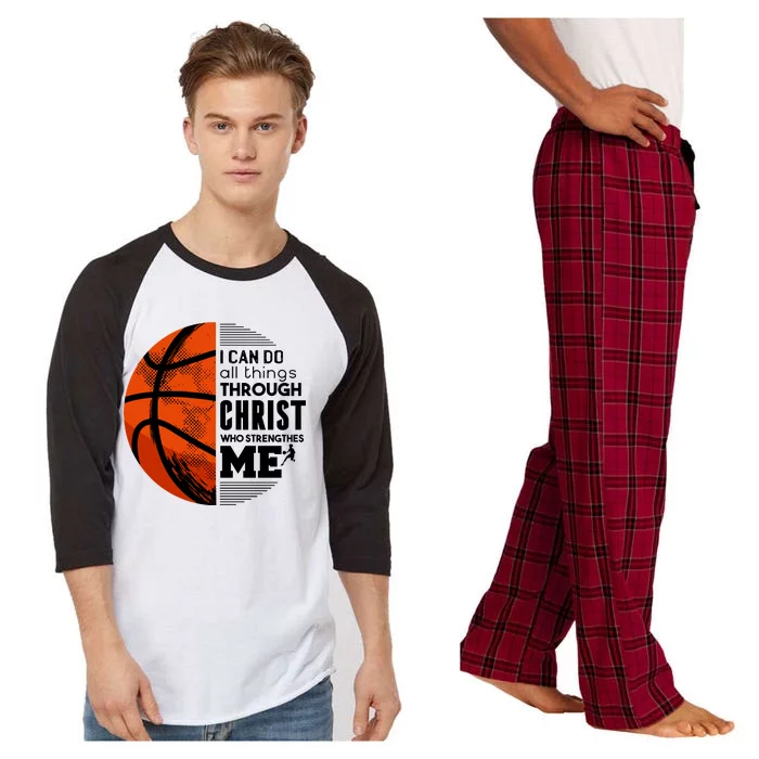 Basketball Faith All Things Through Christ Raglan Sleeve Pajama Set