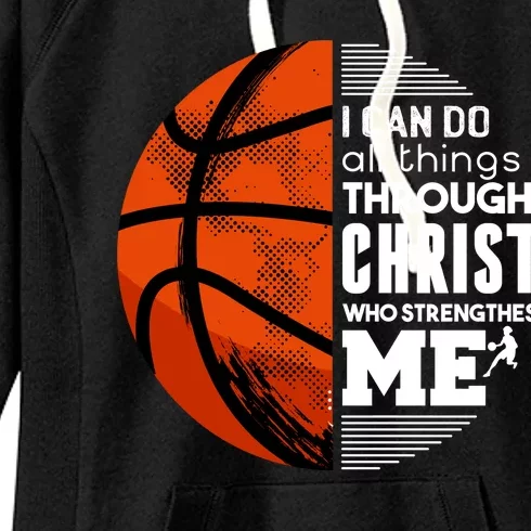 Basketball Faith All Things Through Christ Women's Fleece Hoodie