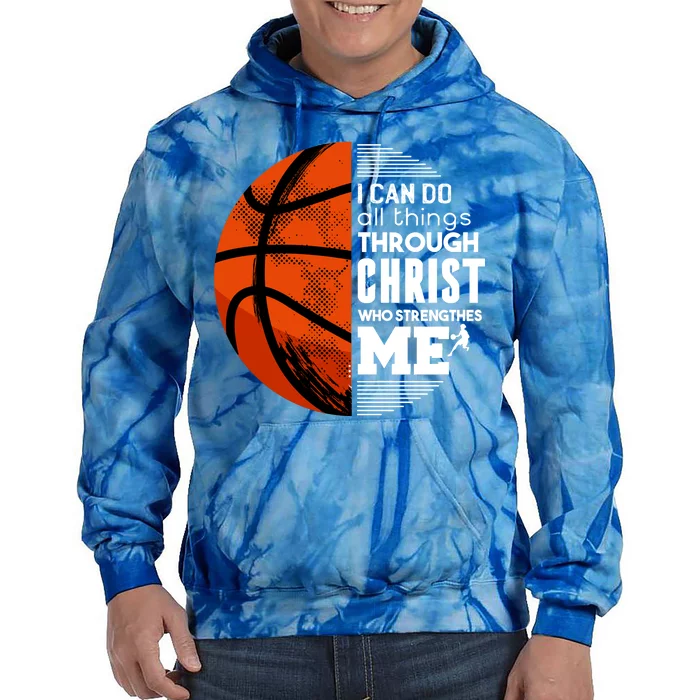 Basketball Faith All Things Through Christ Tie Dye Hoodie